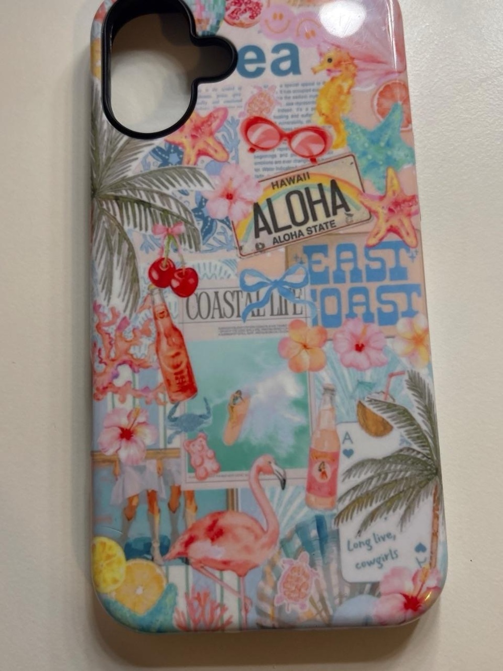 Aloha Tropical Beach Pattern Phone Case - Pink & Blue iphone 16 plus case